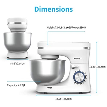 KUPPET Stand Mixer - 8-Speed Electric Food Mixer