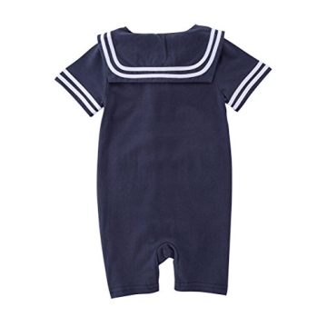 Stylish Baby Sailor Stripe Romper for Boys 0-18 Months