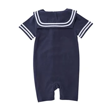 Stylish Baby Sailor Stripe Romper for Boys 0-18 Months