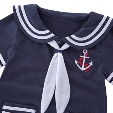 Stylish Baby Sailor Stripe Romper for Boys 0-18 Months