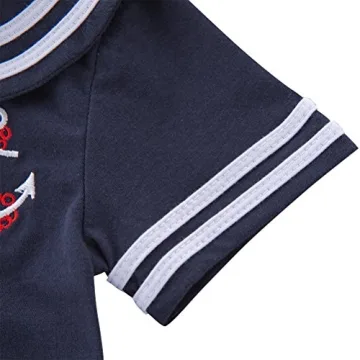 Stylish Baby Sailor Stripe Romper for Boys 0-18 Months
