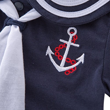 Stylish Baby Sailor Stripe Romper for Boys 0-18 Months