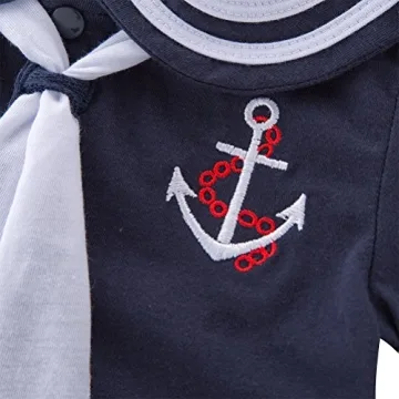 Stylish Baby Sailor Stripe Romper for Boys 0-18 Months