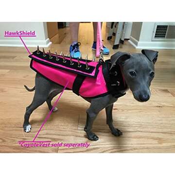 HawkShield Pad for CoyoteVest or SpikeVest, Dog Harness Vest, Protective Dog Vest Harness Add-On to Shield Your Pet from Birds of Prey, Raptor, Hawk, Coyote & Animal Attacks- (XX-Small, Pink)