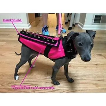 HawkShield Pad for CoyoteVest or SpikeVest, Dog Harness Vest, Protective Dog Vest Harness Add-On to Shield Your Pet from Birds of Prey, Raptor, Hawk, Coyote & Animal Attacks- (XX-Small, Pink)