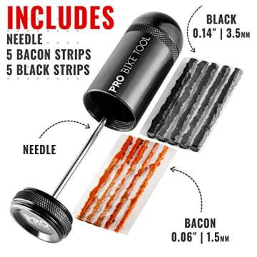 PRO BIKE TOOL Tubeless Bike Tyre Repair Kit – for MTB and Road Bicycle Tyres – Fix a Puncture or...