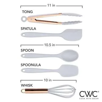 Trendy COOK WITH COLOR Silicone Cooking Utensils Set for Kitchen