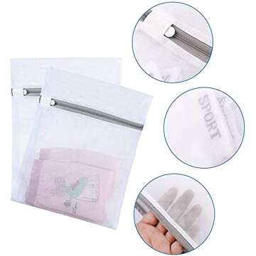 Mesh Laundry Bag - 3 Pack Durable and Reusable Wash Bag Travel Organization Bag for Garment, Socks, Underwear, Panties (9.5Inch x 12 Inch)