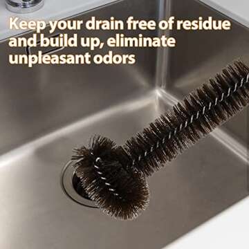 Garbage Disposal Brush, Universal Cleaning Cleaner Brush with Extra Long Handle Ullnosoo Eliminates Residue and Odor 15inch