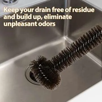 Garbage Disposal Brush, Universal Cleaning Cleaner Brush with Extra Long Handle Ullnosoo Eliminates Residue and Odor 15inch