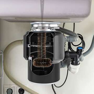 Garbage Disposal Brush, Universal Cleaning Cleaner Brush with Extra Long Handle Ullnosoo Eliminates Residue and Odor 15inch