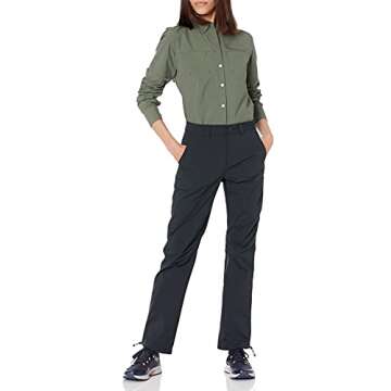 Amazon Essentials Women's Stretch Woven Outdoor Hiking Pants with Utility Pockets, Black, 14