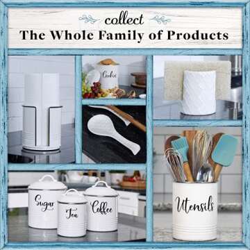 Home Acre Designs Food Storage Containers Set with Lids, Farmhouse Home Kitchen Decor Rustic Vintage Canisters