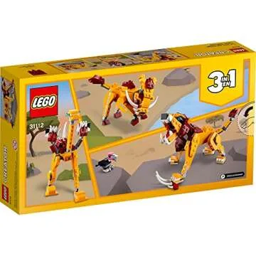 LEGO Creator 3in1 Wild Lion 31112 3in1 Toy Building Kit Featuring Animal Toys for Kids, New 2021 (224 Pieces)