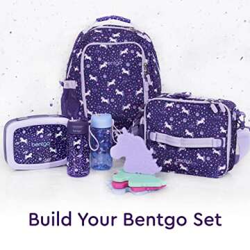 Bentgo Kids Water Bottle 2-Pack - Leak-Proof, Durable Tritan, BPA-Free 15 oz Cup for Kids/Toddlers 3+; Flip-Up Straw; Dishwasher Safe for School/Sports/Daycare/Camp (Unicorn/Lavender Galaxy)