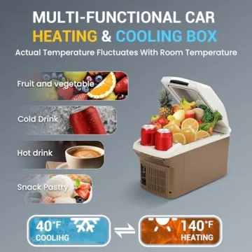 PUNEDA 12V Car Refrigerator Cooler/Warmer - Compact & Portable