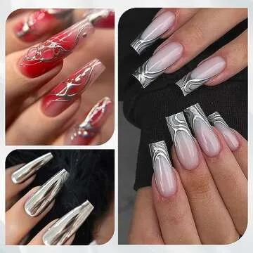 Born Pretty Metallic Painting Gel Silver Painted Gel Nail Polish 3D Metal Painting Gel Drawing Mirror Nail Gel Polish Glossy Soak Off DIY Nail Art Manicure Vanish