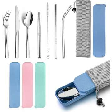 Eco-Friendly Portable Travel Utensils with Case | Compact & Durable