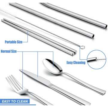 Travel Utensils Set with Case for On-the-Go Eating