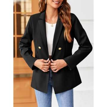 Stylish Hdieso Womens Long Sleeve Blazer in Black