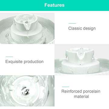 Cupcake Cat Water Fountain Porcelain, Pet Water Fountain for Dog and Cat, Pet Water Dispenser