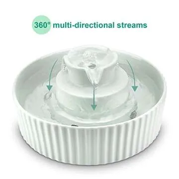 Cupcake Cat Water Fountain Porcelain, Pet Water Fountain for Dog and Cat, Pet Water Dispenser