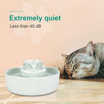 Cupcake Cat Water Fountain Porcelain, Pet Water Fountain for Dog and Cat, Pet Water Dispenser