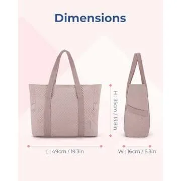 BAGSMART Large Tote Bag for Travel and Work - Pink