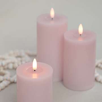 ANGELLOONG Flickering Flameless Candles with Remote, Real Wax LED Candles with Timer, Battery Operat...