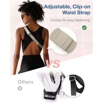 BAGSMART Fanny Packs for Women Small Belt Bag with Adjustable Strap Waist Pack for Running Workout Traveling Hiking, Beige