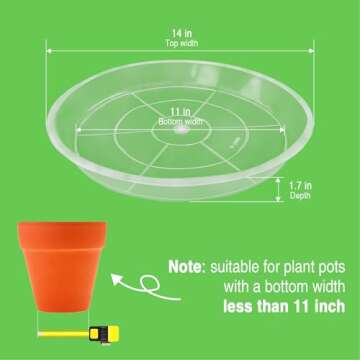 Sturdy 14 Inch Plant Saucers for Indoor and Outdoor Use