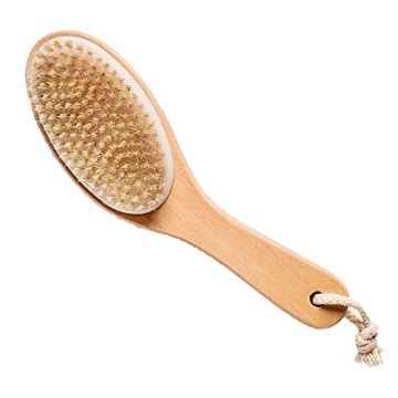 Natural Boar Bristle Body Brush with Wooden Handle by TOUCH ME