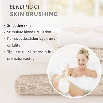 Natural Boar Bristle Body Brush with Wooden Handle by TOUCH ME