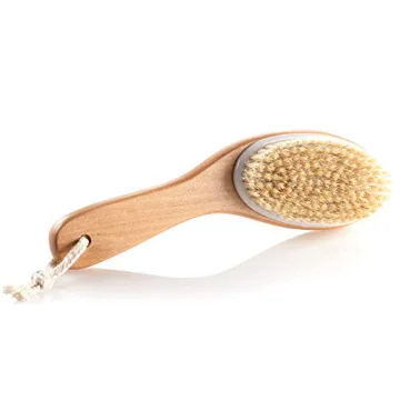Natural Boar Bristle Body Brush with Wooden Handle by TOUCH ME