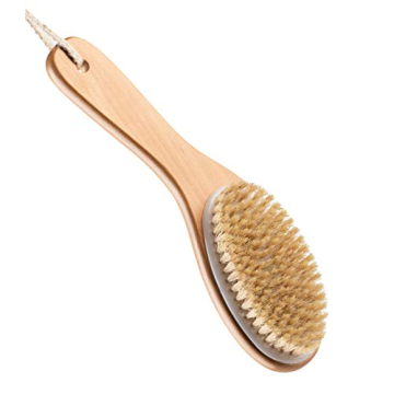 Natural Boar Bristle Body Brush with Wooden Handle by TOUCH ME