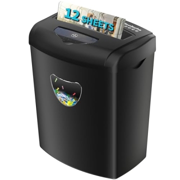Woolsche 12-Sheet Cross Cut Paper Shredder - High Security, Fast & Efficient