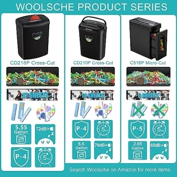 Woolsche 12-Sheet Cross Cut Shredder - High Security & Easy to Use