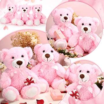 Aoriher 6 Piece Valentine’s Day Bear Plush Toys
