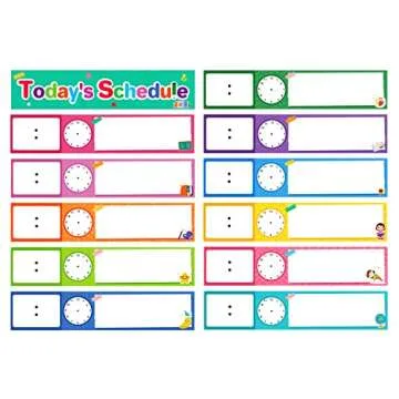 Lachilly 12 Pcs Daily Routines Schedule Cards, Schedule Pocket Chart Add-ons, DIY Visual Schedule for Toddlers, Classroom Decoration