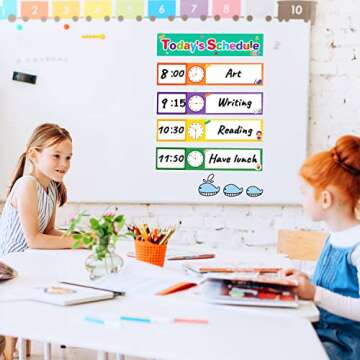 Lachilly 12 Pcs Daily Routines Schedule Cards, Schedule Pocket Chart Add-ons, DIY Visual Schedule for Toddlers, Classroom Decoration