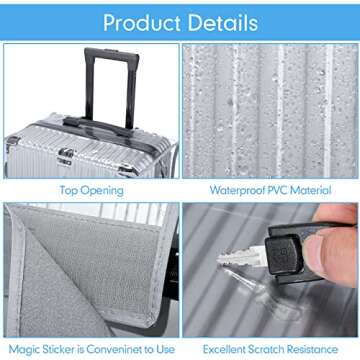 Durable PVC Luggage Cover Set - Waterproof, 3 Sizes Available