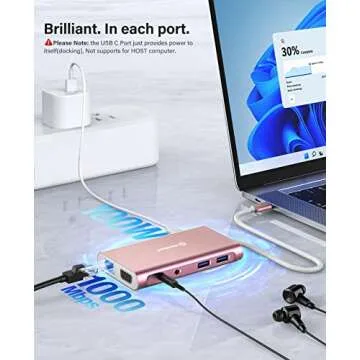 UtechSmart USB C Docking Station for Triple Display