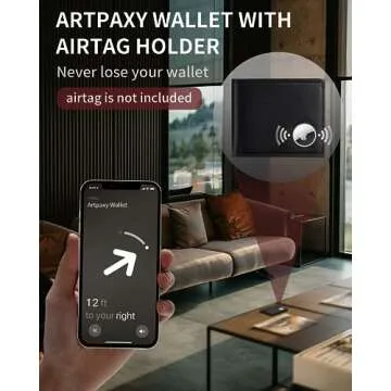 Mens Wallet With AirTag Holder, Bifold Leather RFID Blocking 1-2 ID Windows 12-13 Card Holders, Gift Box and Screen Protector Included, AirTag Not Included