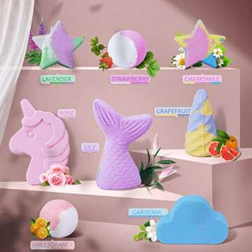 LOYO Rainbow Bath Bombs Gift Set - Perfect for Kids