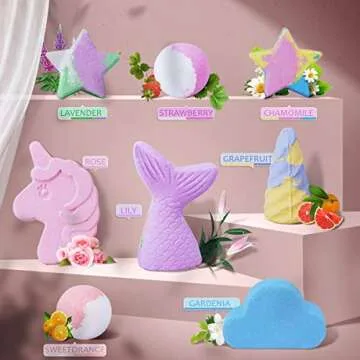 LOYO Rainbow Bath Bombs Gift Set - Perfect for Kids