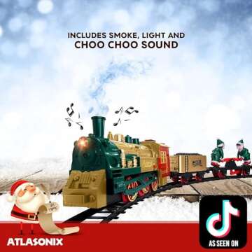 Christmas Train Sets for Around The Tree with Lights, and Sounds - Christmas Toy Holiday Train Aroun...