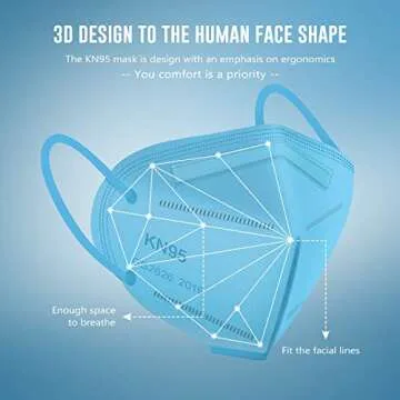 KN95 Face Mask 25 PCs, WWDOLL Multiple Colour 5 Layers KN95 Masks, Filter Efficiency≥95% Protectio...