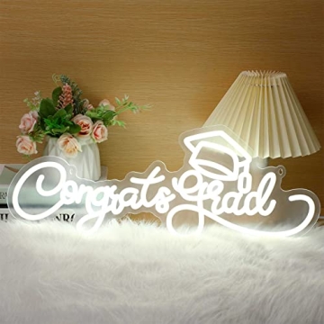 Fabbay Congrats Grad Neon Sign Light up LED for 2025 Graduation Party Decoration Dimmable Grad Neon ...