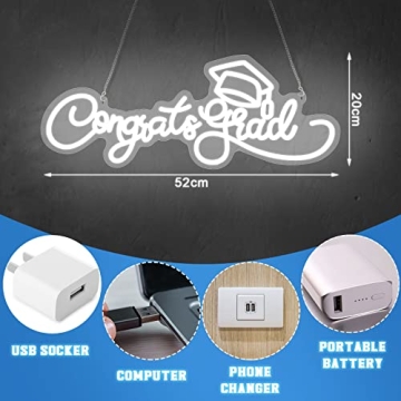 Fabbay Dimmable Neon Congrats Grad Sign for Parties