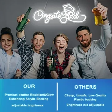 Fabbay Dimmable Neon Congrats Grad Sign for Parties